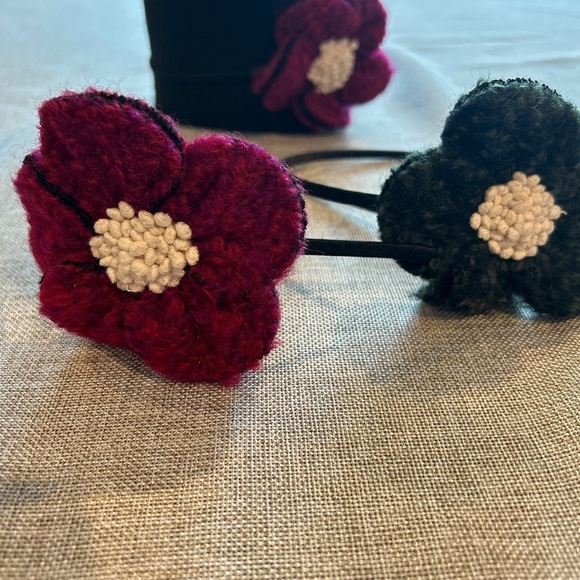 Set of 5 Floral Headbands - Blue, Black, Pink - Picture 2 of 3